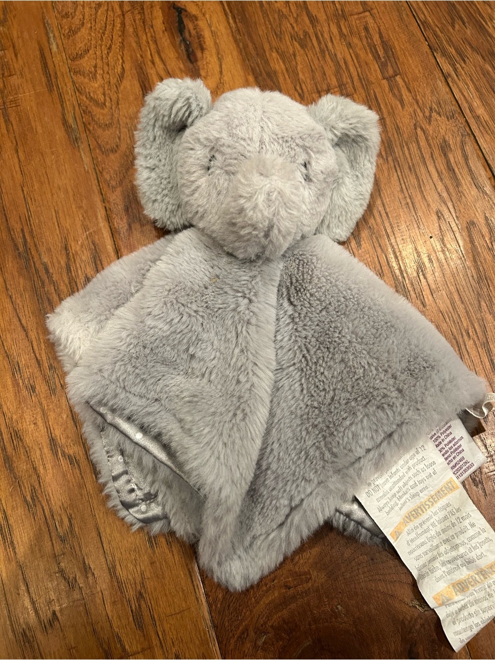 Parents Choice Gray Elephant Plush Lovey Security Blanket